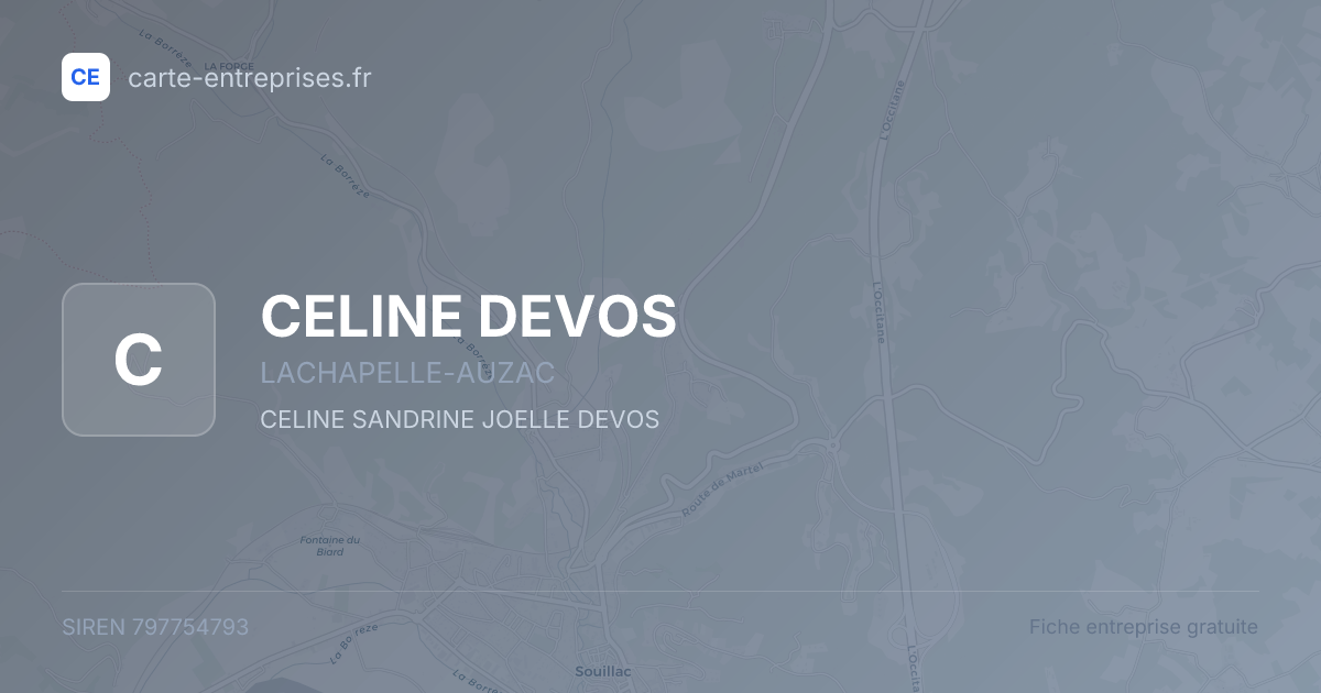 CELINE DEVOS — 797754793 — fiche entreprise