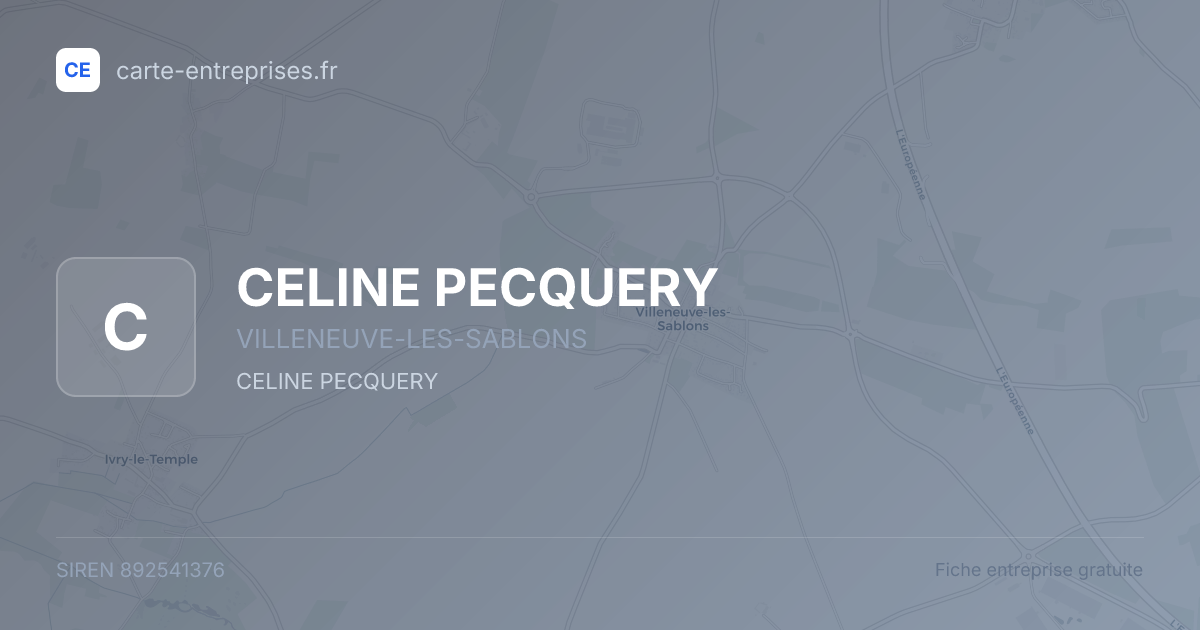 CELINE PECQUERY — 892541376 — fiche entreprise