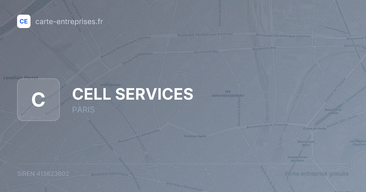 CELL SERVICES — 413623802 — fiche entreprise