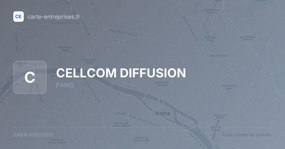 CELLCOM DIFFUSION — 478503311 — fiche entreprise
