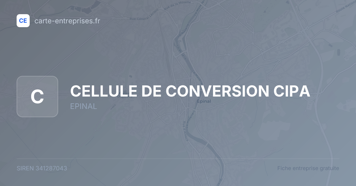 CELLULE DE CONVERSION CIPA — 341287043 — fiche entreprise