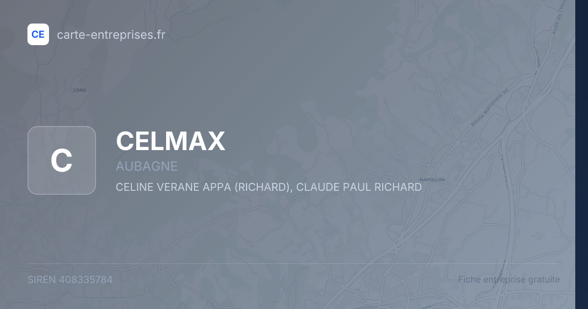 CELMAX — 408335784 — fiche entreprise