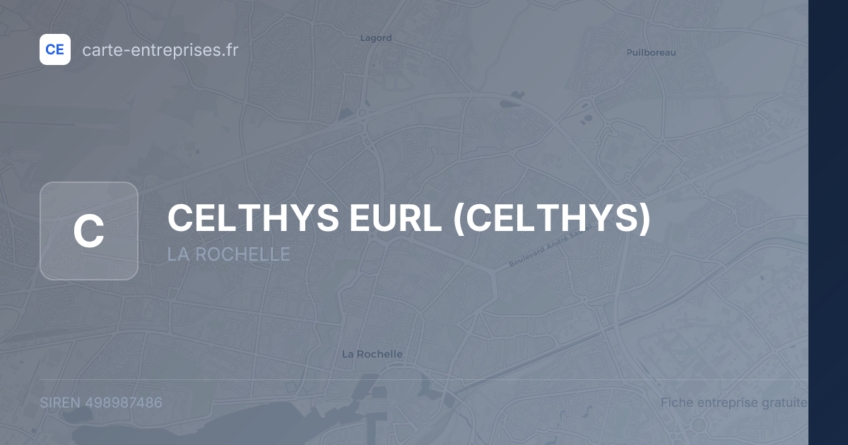 CELTHYS EURL (CELTHYS) — 498987486 — fiche entreprise