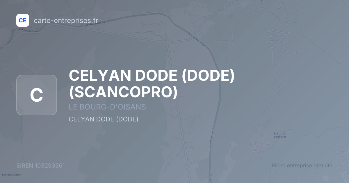 CELYAN DODE (DODE) (SCANCOPRO) — 103293361 — fiche entreprise