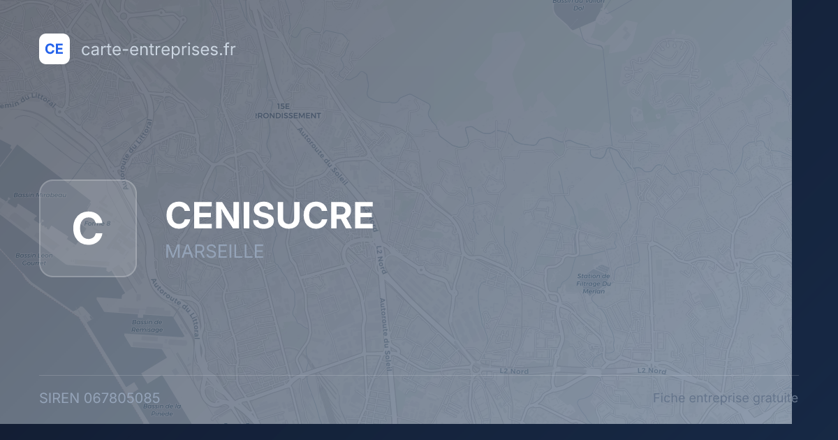 CENISUCRE — 067805085 — fiche entreprise
