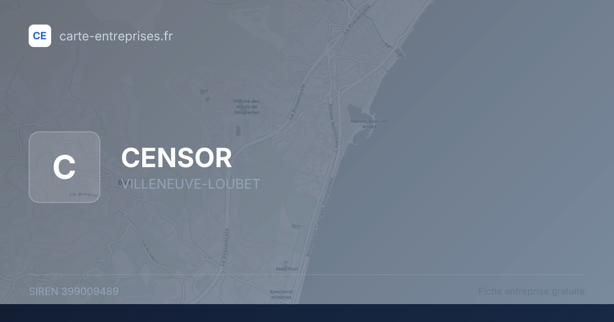 CENSOR — 399009489 — fiche entreprise