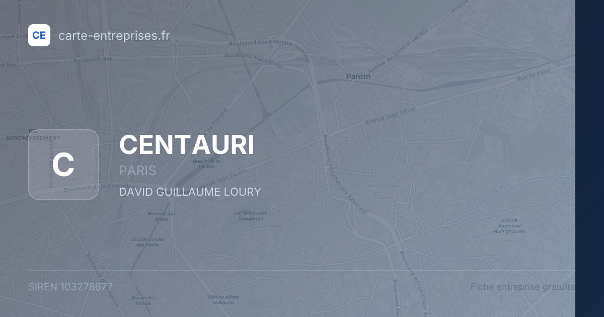 CENTAURI — 103278677 — fiche entreprise