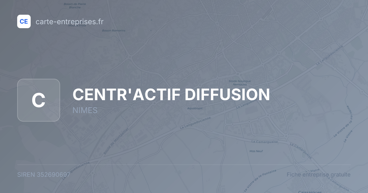 CENTR'ACTIF DIFFUSION — 352690697 — fiche entreprise
