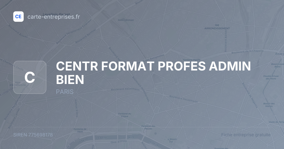 CENTR FORMAT PROFES ADMIN BIEN — 775698178 — fiche entreprise