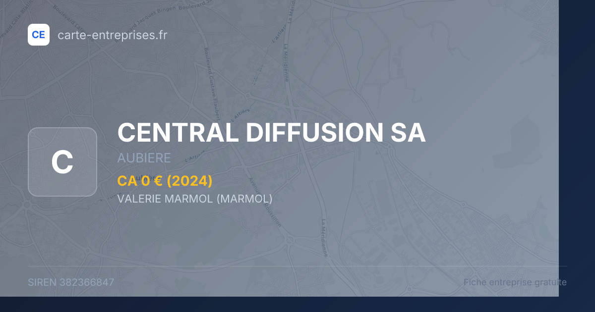 CENTRAL DIFFUSION SA — 382366847 — fiche entreprise