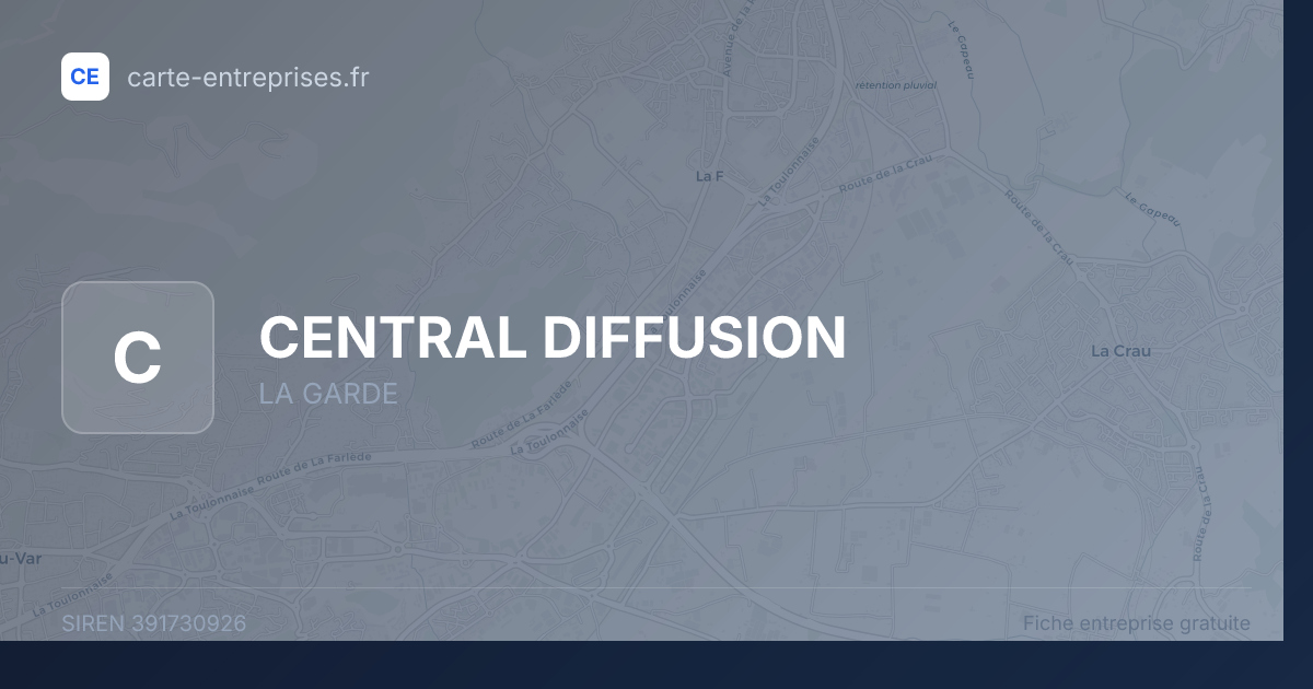 CENTRAL DIFFUSION — 391730926 — fiche entreprise