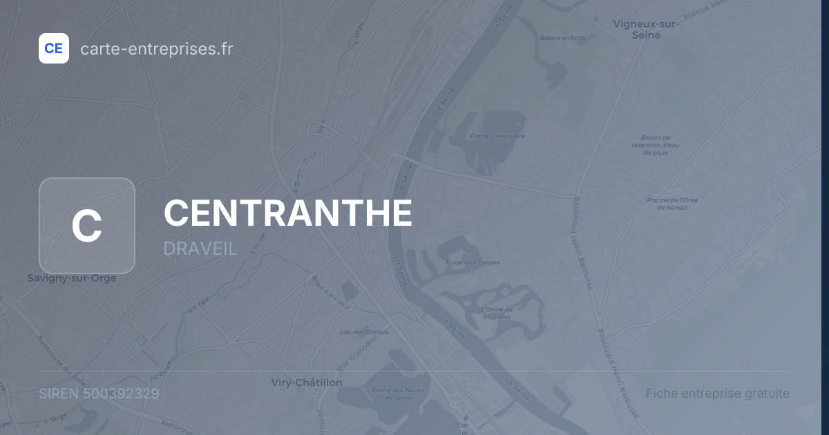 CENTRANTHE — 500392329 — fiche entreprise