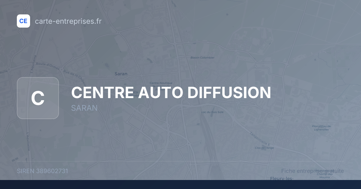 CENTRE AUTO DIFFUSION — 389602731 — fiche entreprise