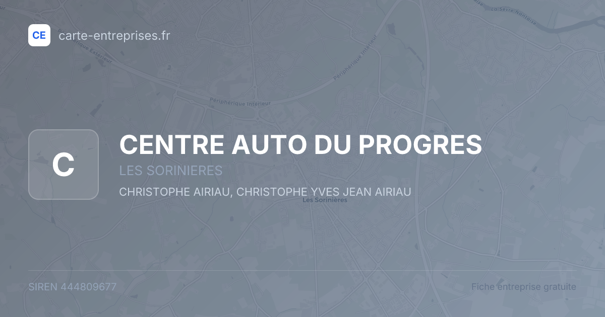 CENTRE AUTO DU PROGRES — 444809677 — fiche entreprise
