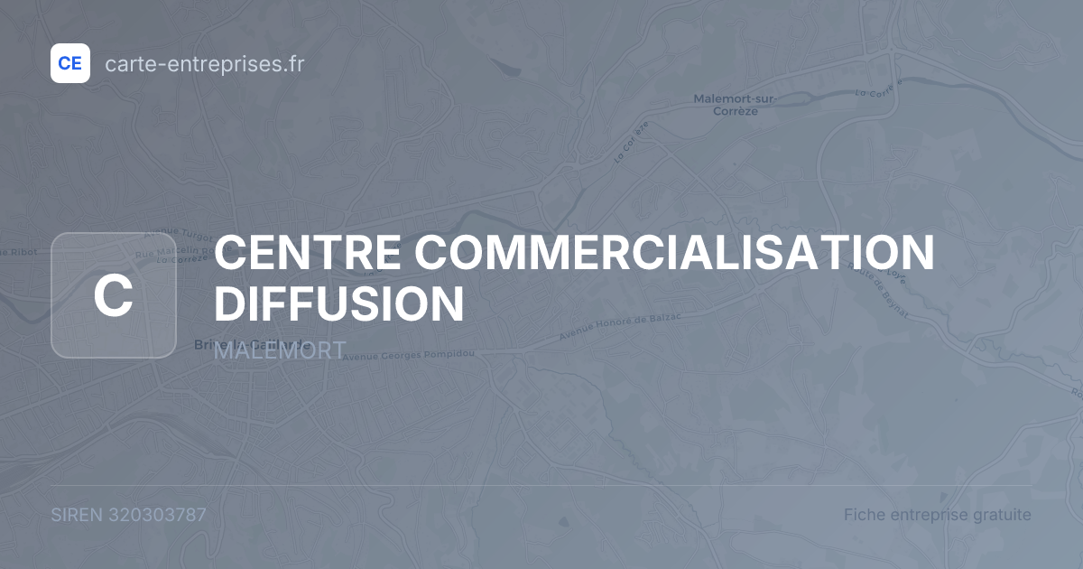 CENTRE COMMERCIALISATION DIFFUSION — 320303787 — fiche entreprise