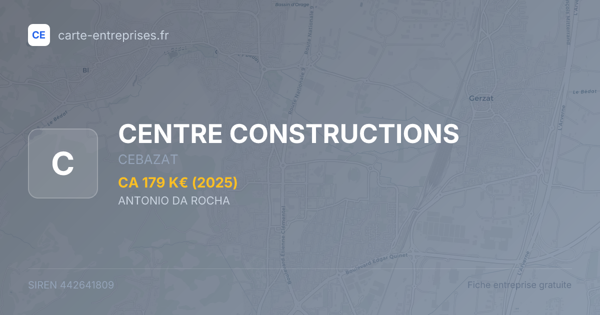 CENTRE CONSTRUCTIONS — 442641809 — fiche entreprise