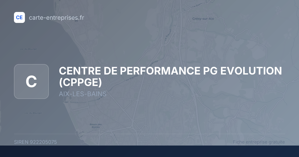 CENTRE DE PERFORMANCE PG EVOLUTION (CPPGE) — 922205075 — fiche entreprise