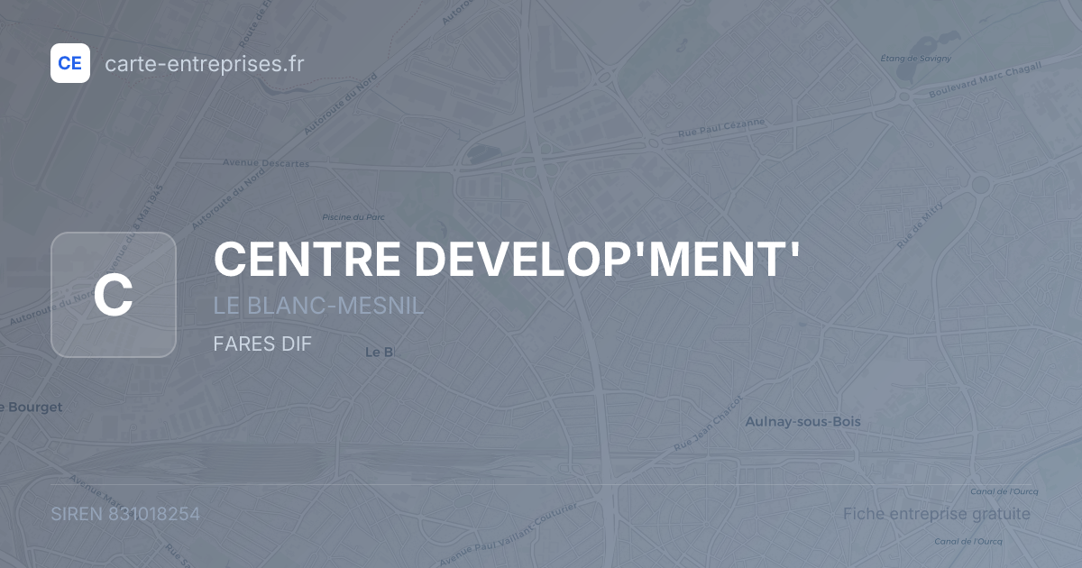 CENTRE DEVELOP'MENT' — 831018254 — fiche entreprise