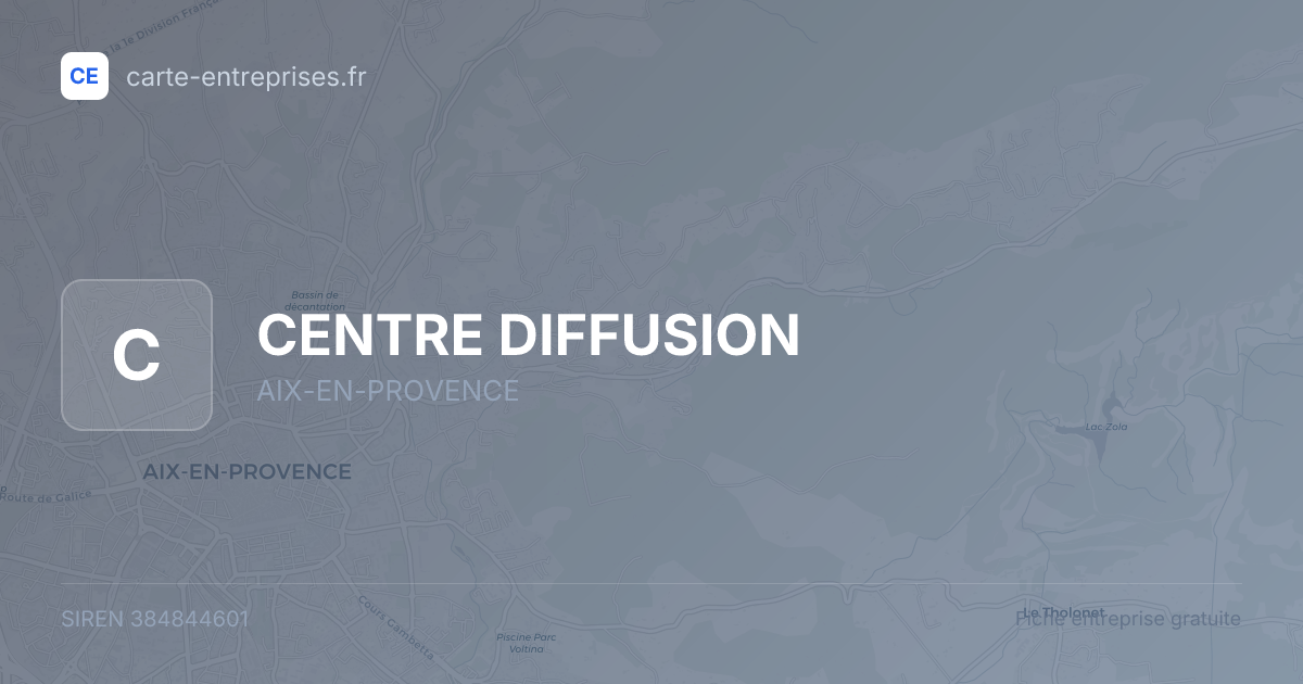CENTRE DIFFUSION — 384844601 — fiche entreprise