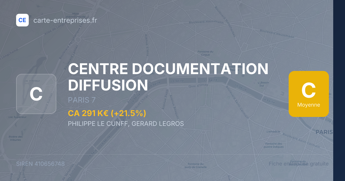 CENTRE DOCUMENTATION DIFFUSION — 410656748 — fiche entreprise