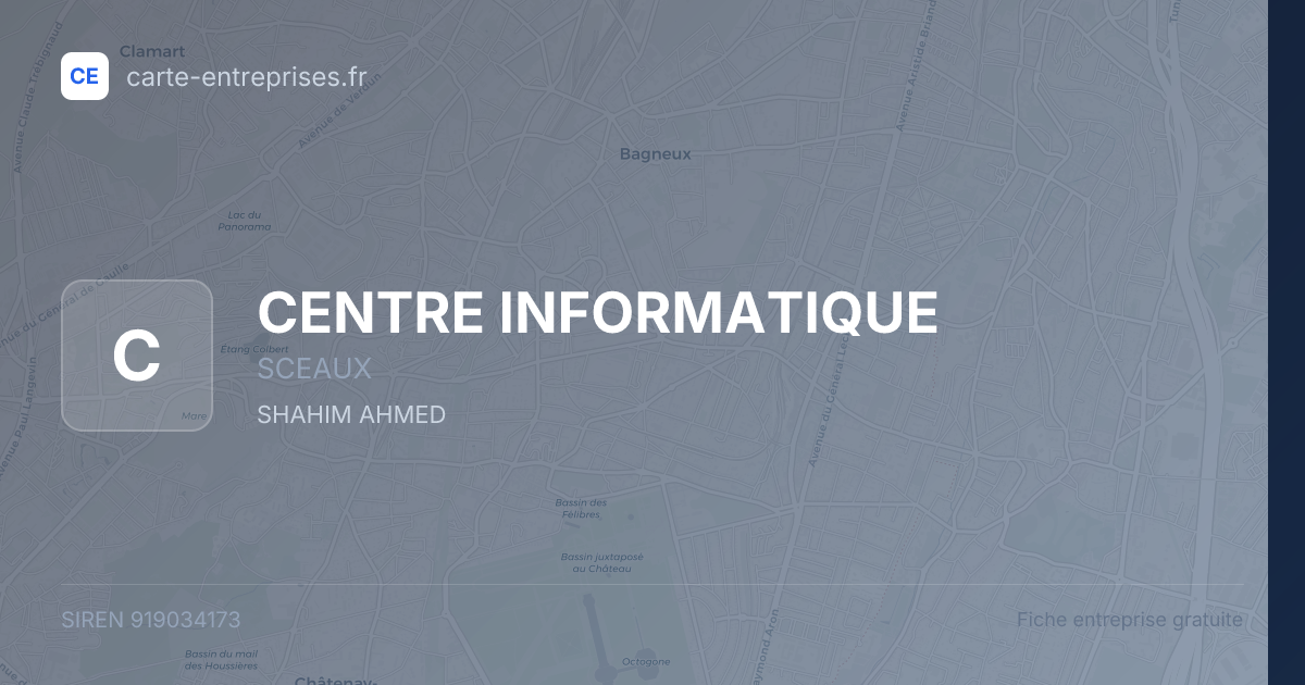 CENTRE INFORMATIQUE — 919034173 — fiche entreprise