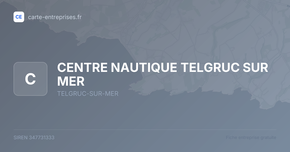 CENTRE NAUTIQUE TELGRUC SUR MER — 347731333 — fiche entreprise