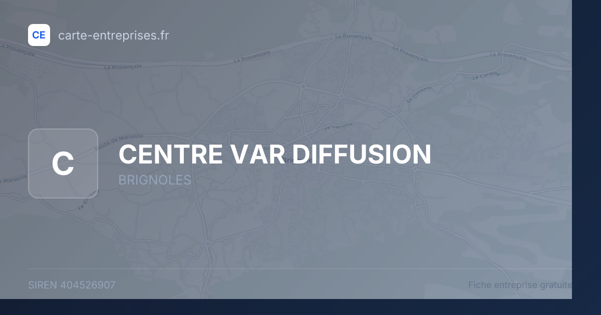 CENTRE VAR DIFFUSION — 404526907 — fiche entreprise