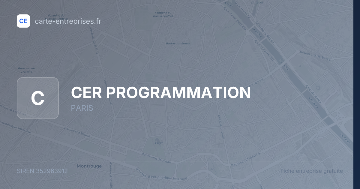 CER PROGRAMMATION — 352963912 — fiche entreprise