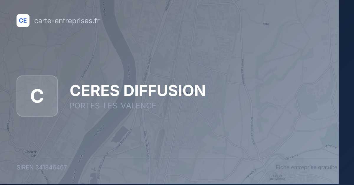 CERES DIFFUSION — 341846467 — fiche entreprise