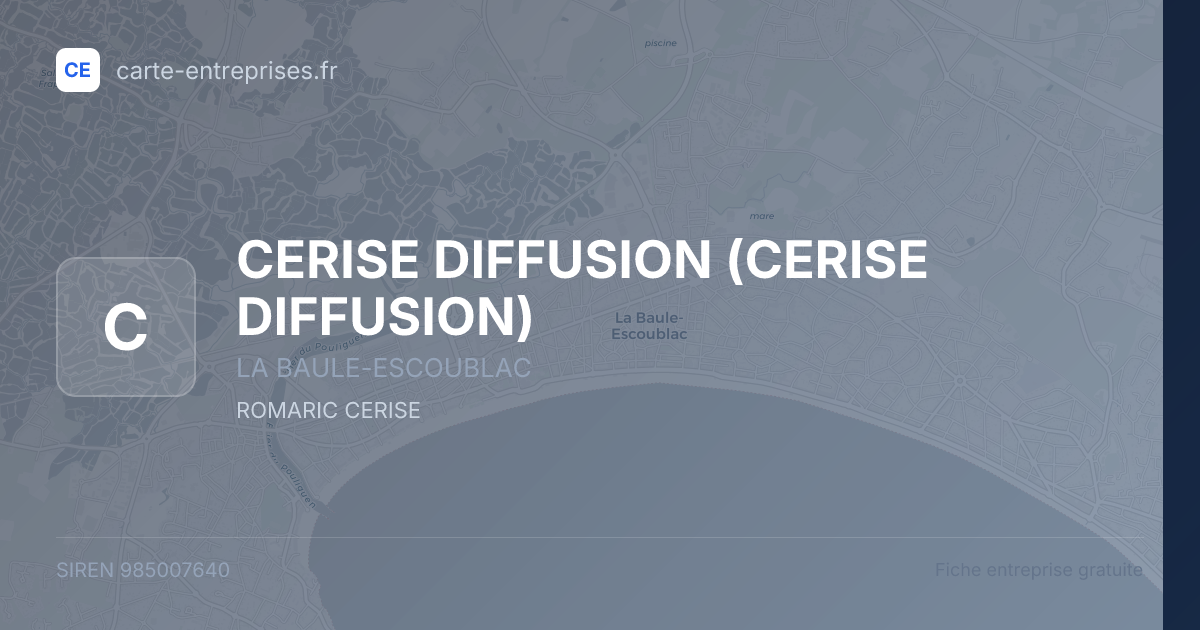 CERISE DIFFUSION — 985007640 — fiche entreprise