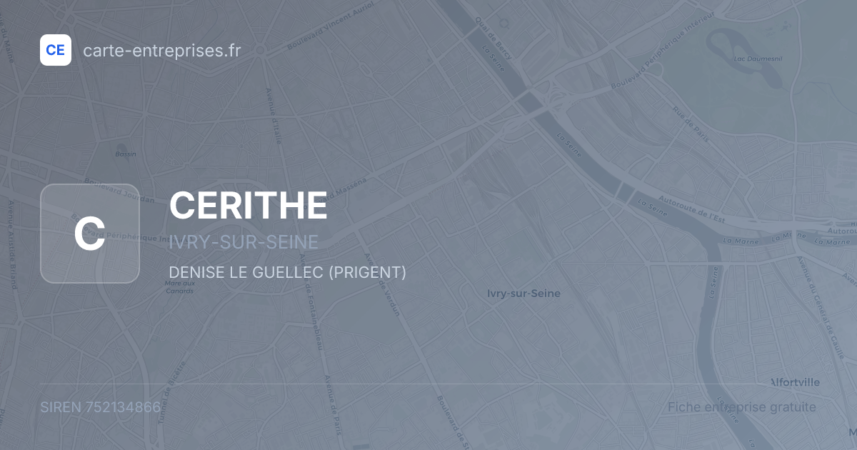 CERITHE — 752134866 — fiche entreprise