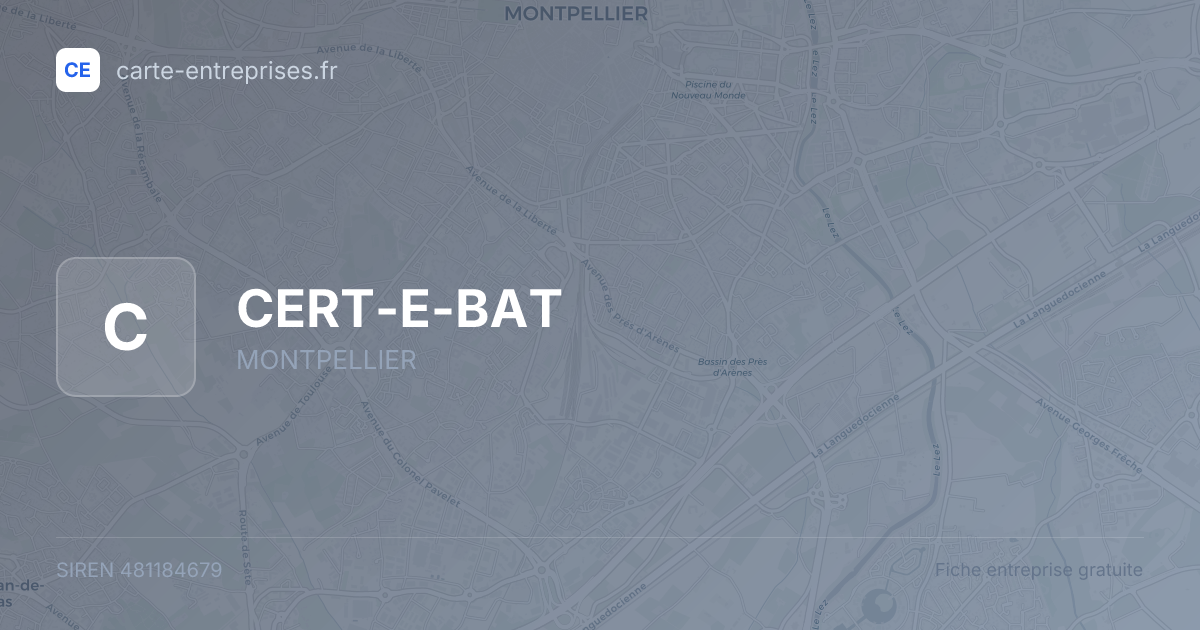 CERT-E-BAT — 481184679 — fiche entreprise