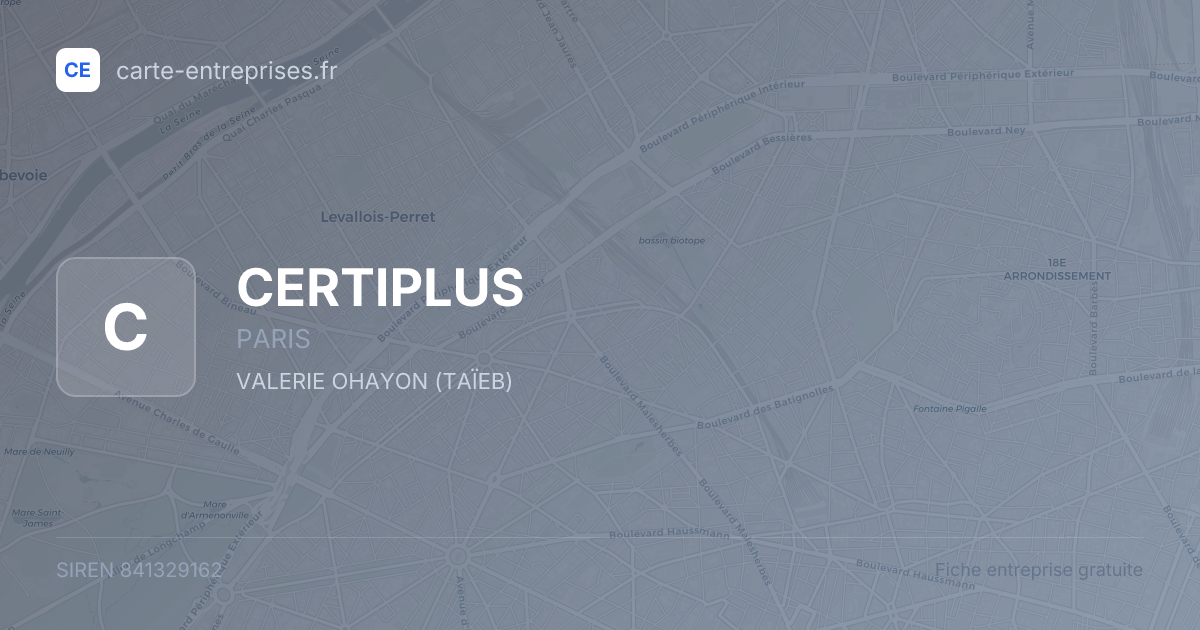 CERTIPLUS — 841329162 — fiche entreprise