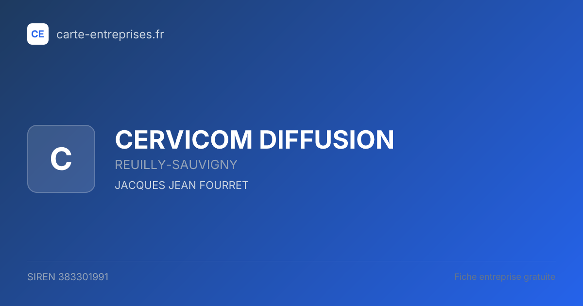 CERVICOM DIFFUSION — 383301991 — fiche entreprise
