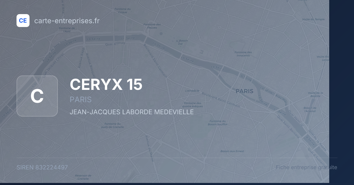CERYX 15 — 832224497 — fiche entreprise