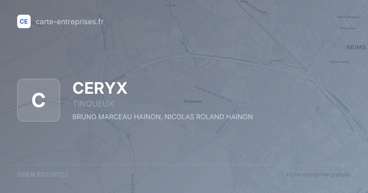 CERYX — 803591122 — fiche entreprise