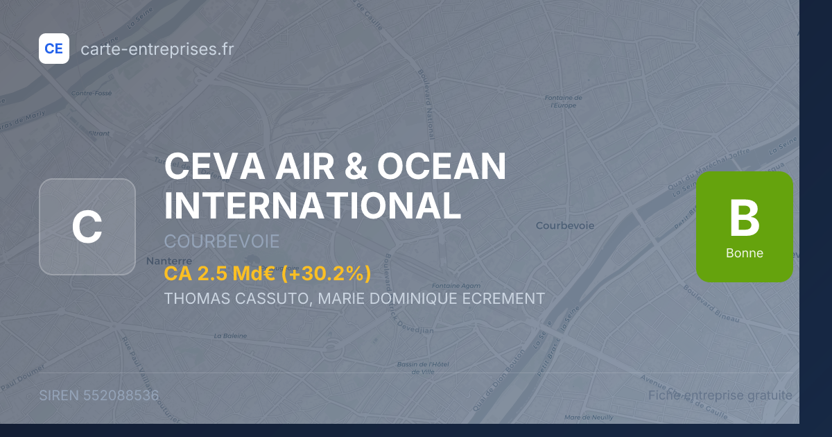 CEVA AIR & OCEAN INTERNATIONAL — 552088536 — fiche entreprise