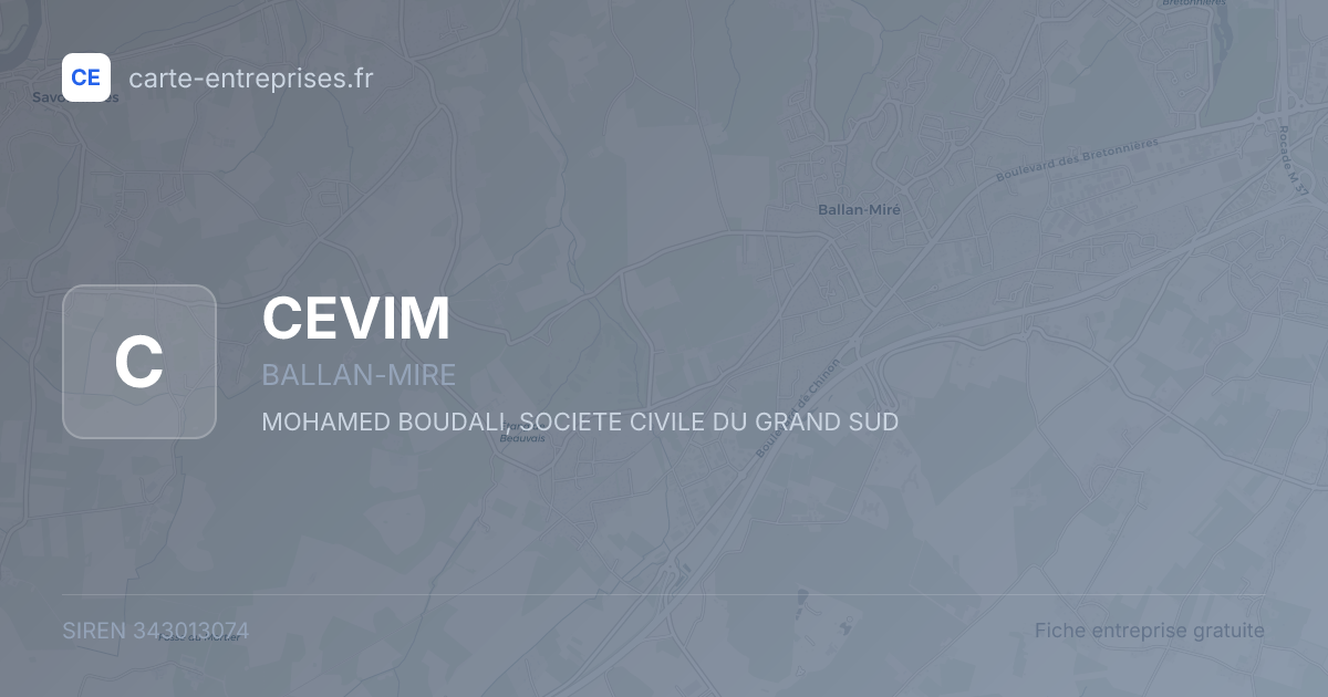 CEVIM — 343013074 — fiche entreprise