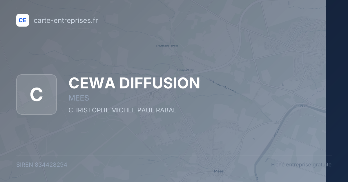 CEWA DIFFUSION — 834428294 — fiche entreprise