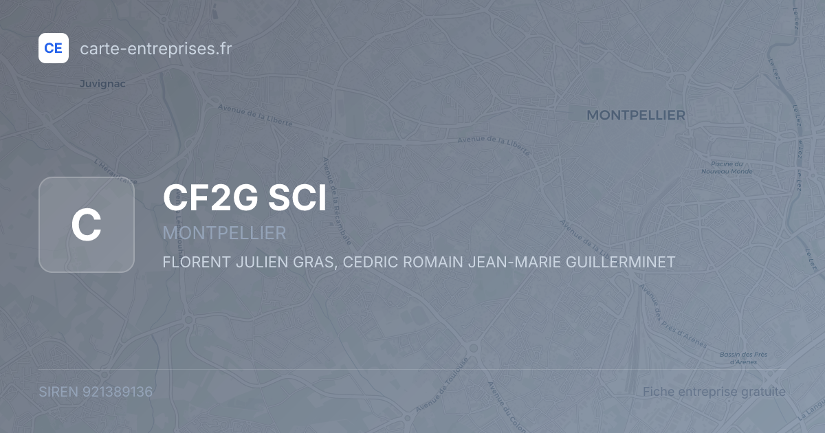 CF2G SCI — 921389136 — fiche entreprise