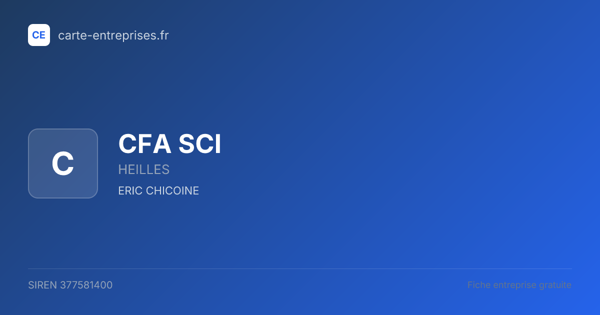 CFA SCI — 377581400 — fiche entreprise