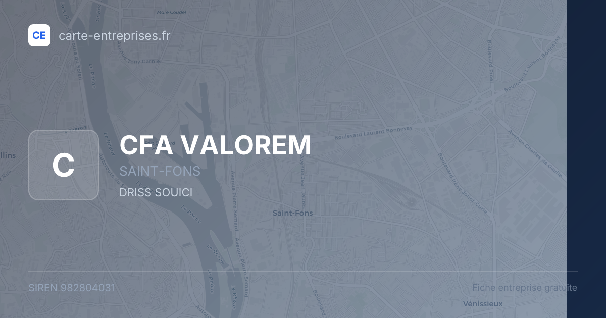 CFA VALOREM — 982804031 — fiche entreprise