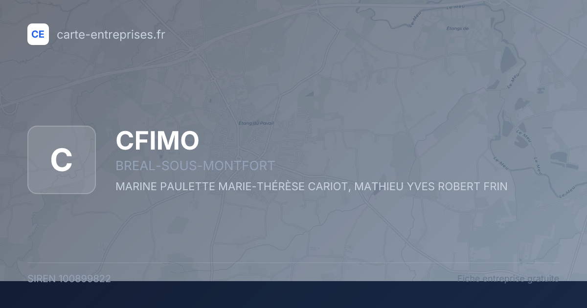CFIMO — 100899822 — fiche entreprise