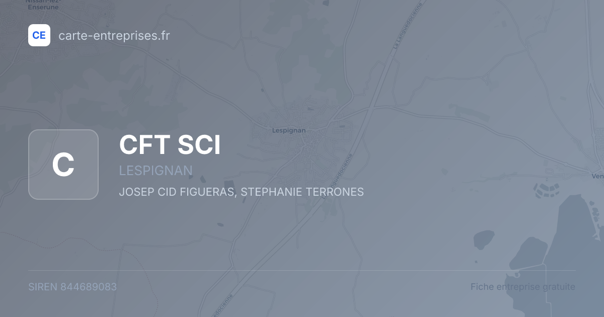 CFT SCI — 844689083 — fiche entreprise