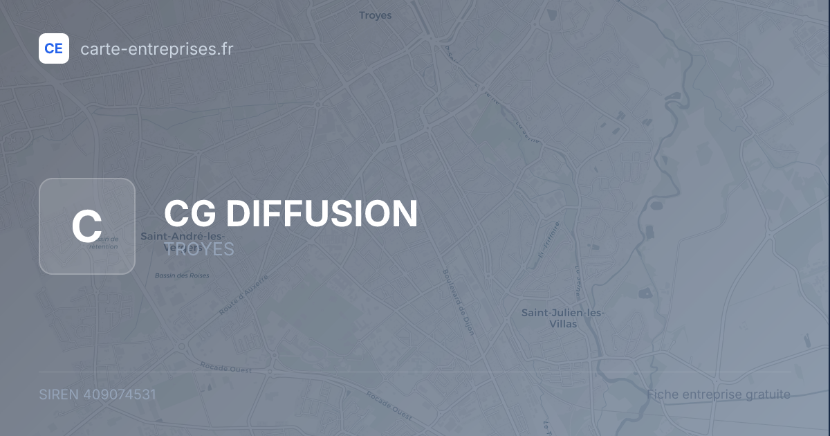 CG DIFFUSION — 409074531 — fiche entreprise