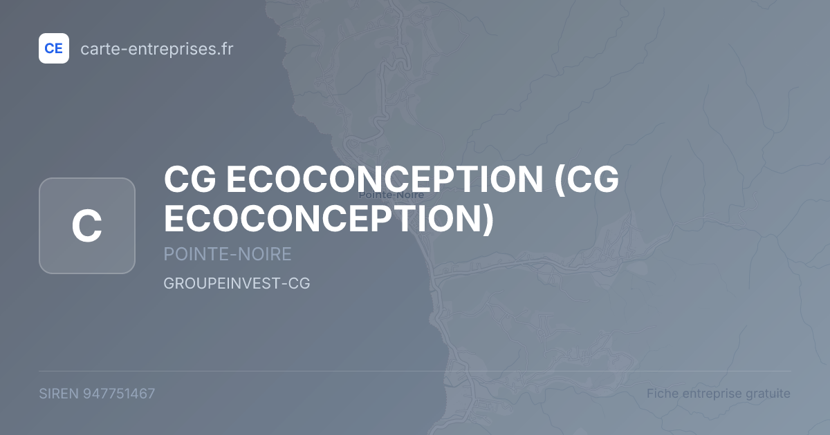 CG ECOCONCEPTION — 947751467 — fiche entreprise