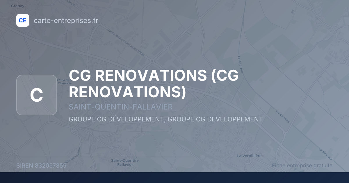 CG RENOVATIONS (CG RENOVATIONS) — 832057855 — fiche entreprise
