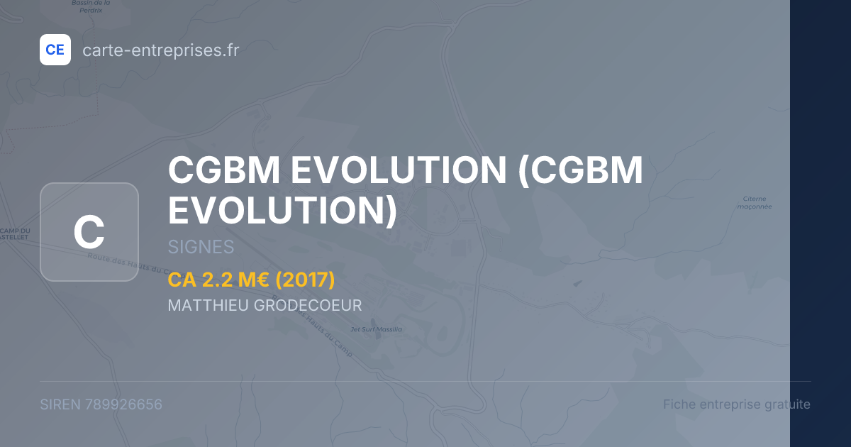 CGBM EVOLUTION — 789926656 — fiche entreprise