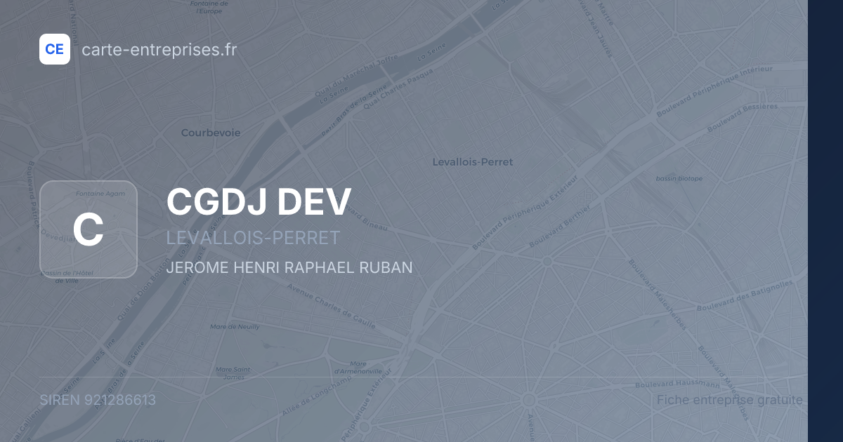 CGDJ DEV — 921286613 — fiche entreprise