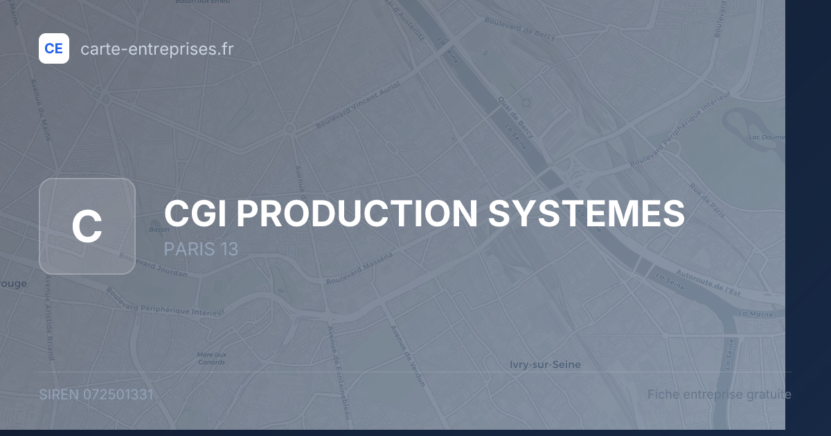 CGI PRODUCTION SYSTEMES — 072501331 — fiche entreprise